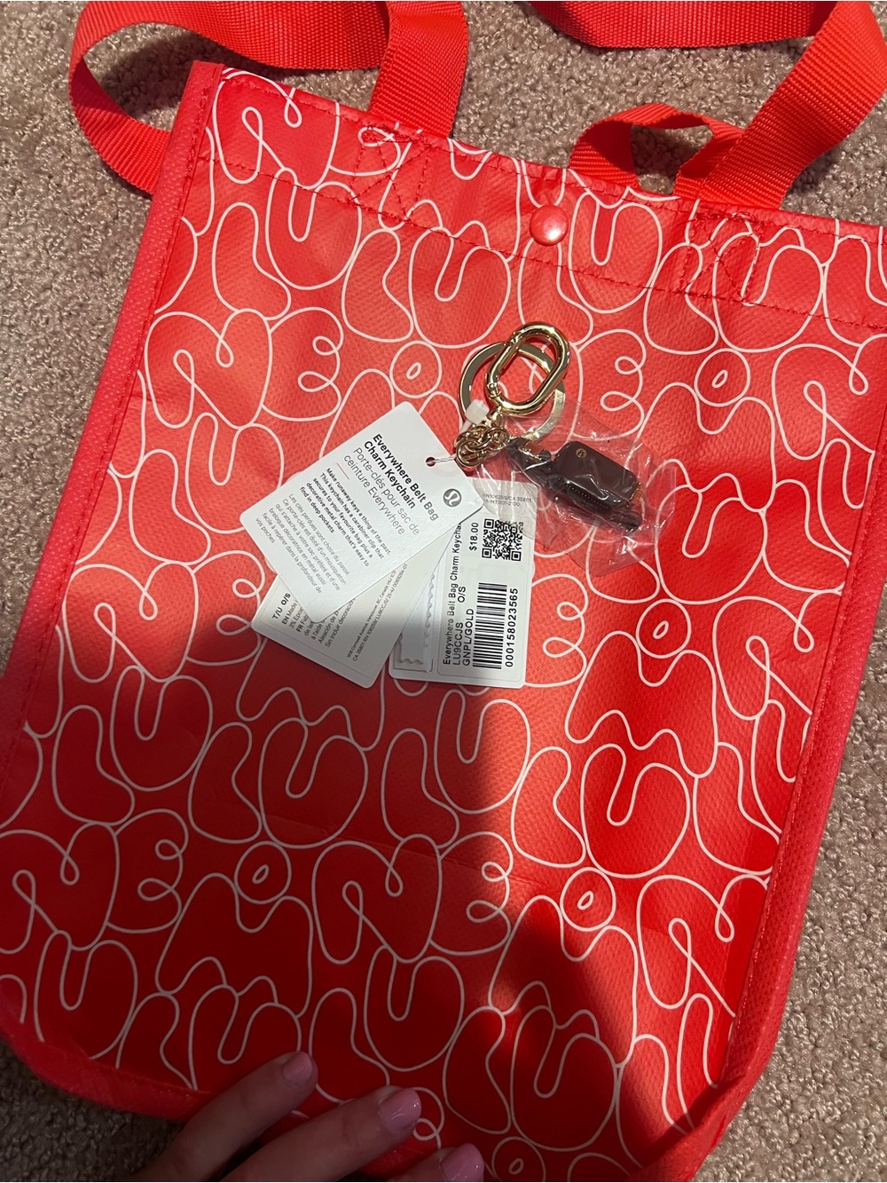 lululemon everywhere belt bag charm key NWT
